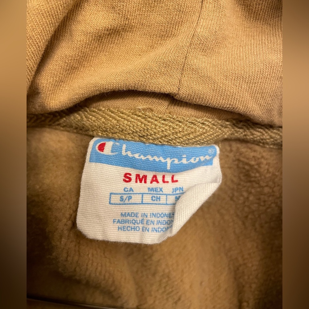 Champion Men's Tri-Tone Hoodie Size Small - Tan, Cream, and Pink - Picture 3 of 3